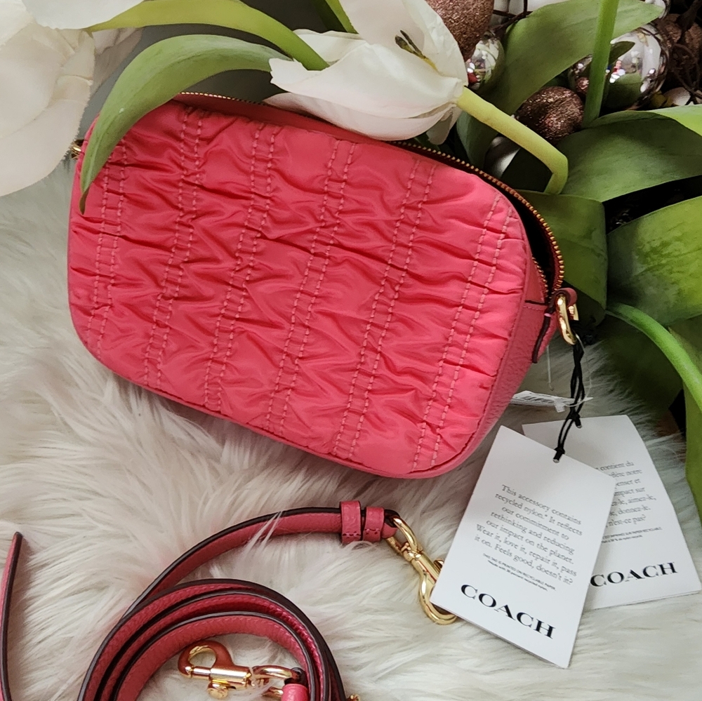 Coach Court Crossbody With RuchingCOLOR:Gold/Confetti Pink new - Picture 3 of 7